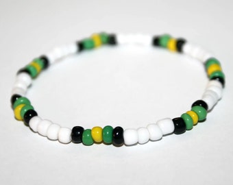 Jamaican Bracelets Mens Bracelet Seed Bead Bracelet Reggae