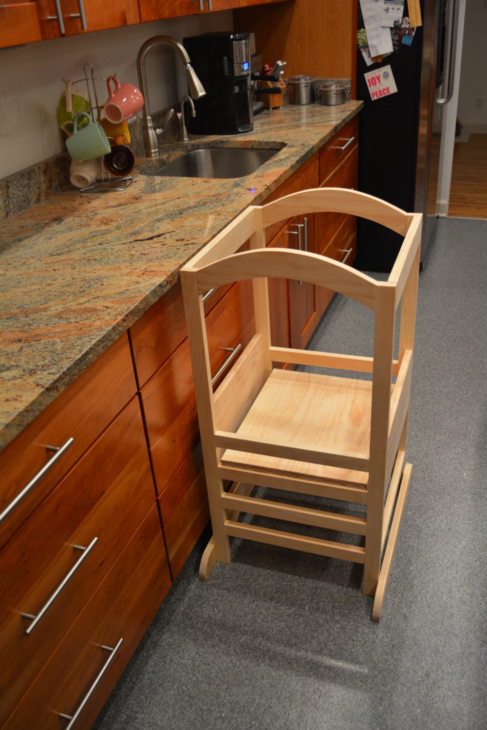 Childrens Kids Wood Kitchen Helper Stool Learning Stool Tower