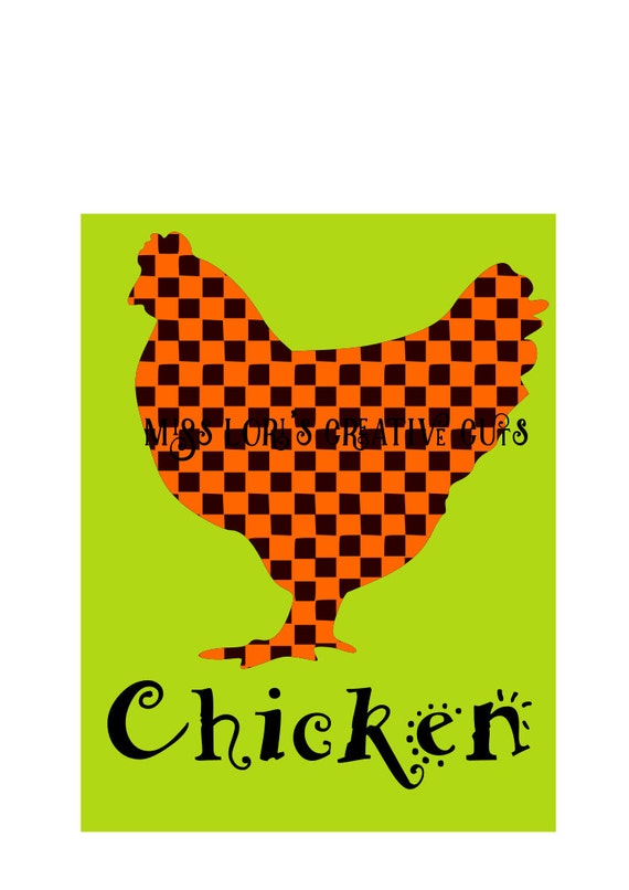 Download Chicken checkered SVG cut File decal animals wood sign ...