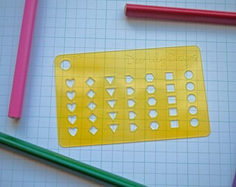 List It, Planner Stencil, Bullet Journal Stencil - 017 (Credit Card Size Stencil)