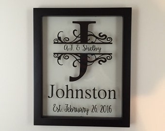Personalized Picture Frame, Monogrammed Picture Frame, Name Sign, Name Plaque, Wedding Shower Gift, Personalized Gift, Wedding Gift