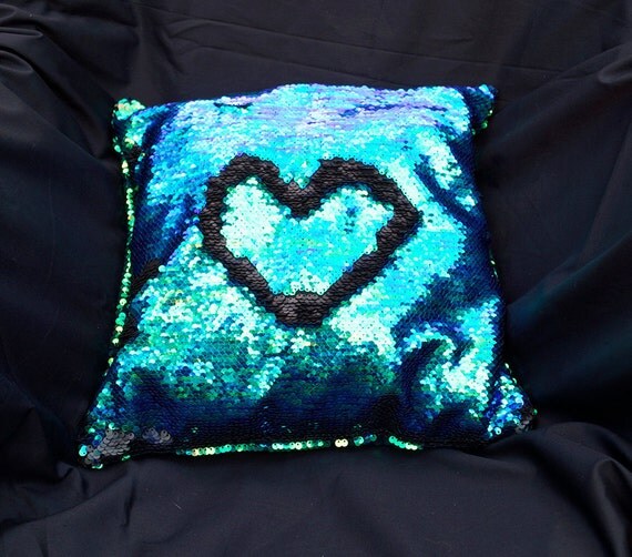 Mermaid Pillow Decorative Sequin Two Toned by EsotericRhythms