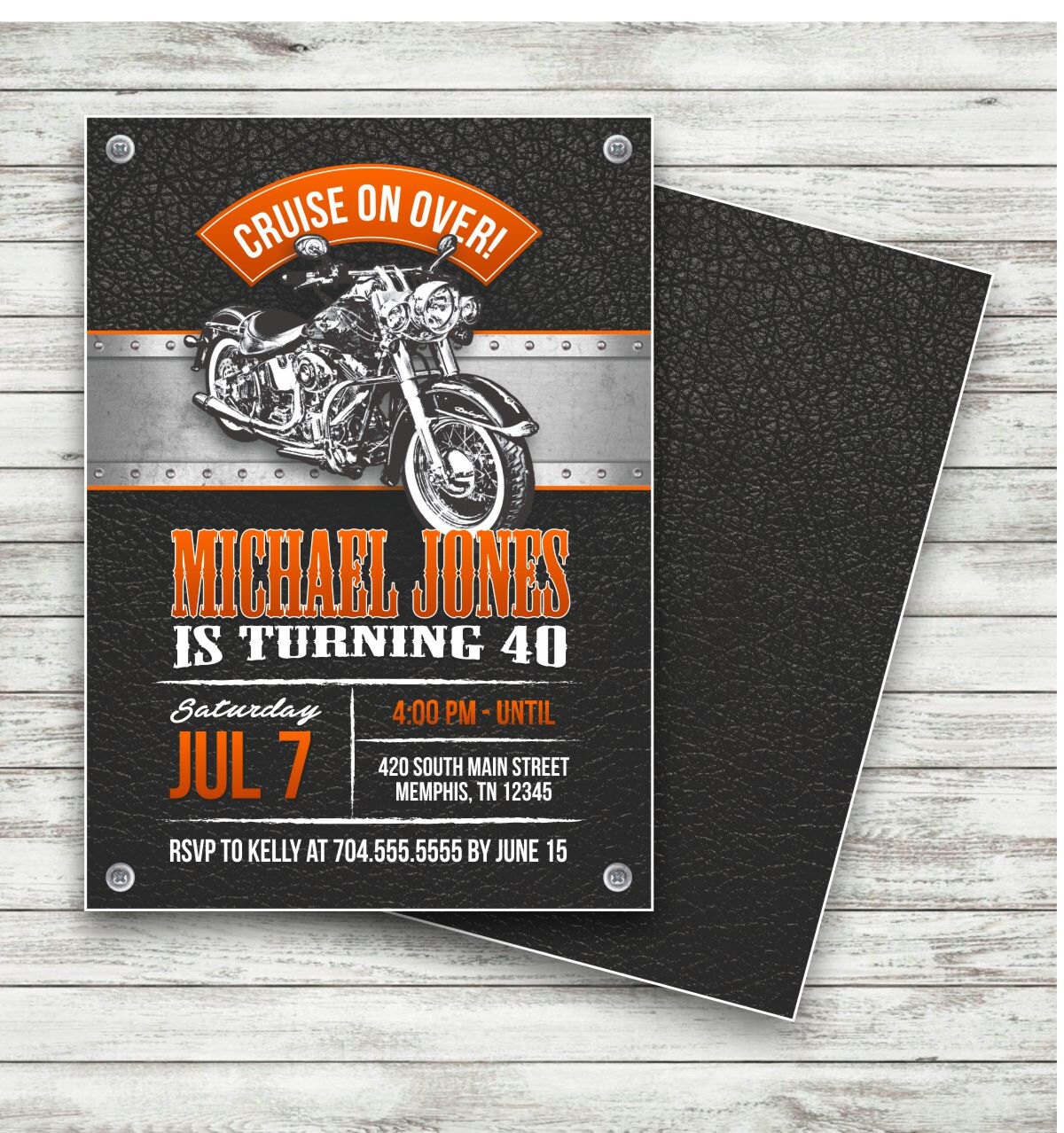 Motorcycle Birthday Invitations 4