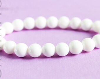 8mm Nacre(Pearl) Bracelet - MOTHER OF PEARL, Gemstone Bracelet, Natural Gemstone Bracelet, Mens Bracelet, Womens Bracelet, White Bracelet