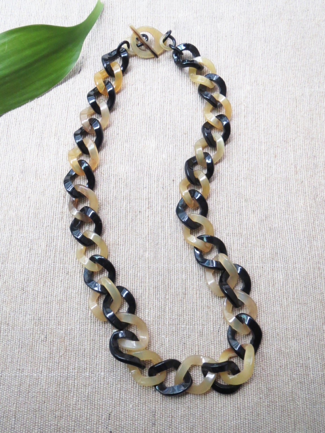 Short Chain Necklace Horn Necklace Short Necklace Link