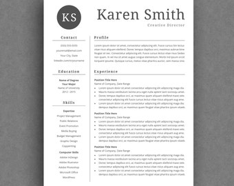 Modern Resume Template | Curriculum Vitae Template | Professional Resume Design for Word | CV | Simple Resume Template with Cover Letter