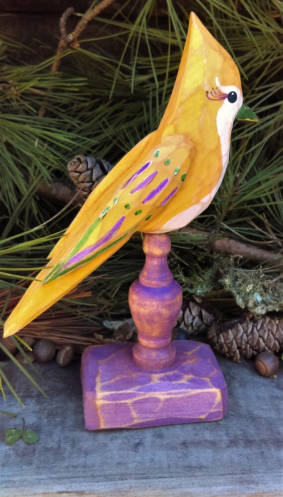 Carved Folk Art Bird