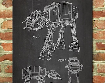 AT-AT Walker Star Wars Patent Poster, Star Wars Movie Poster, Star Wars Room Decor, Boyfriend Star Wars Gifts for Him, Groomsman Gift P134
