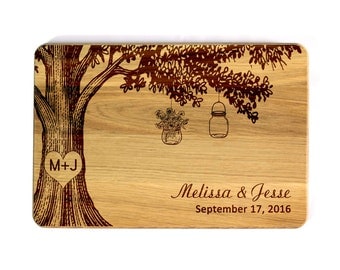 Wedding Cutting board Mason Jar Family tree Personalized Cutting Board Wedding gift custom Wedding Gift for couple Bridal Shower Gift