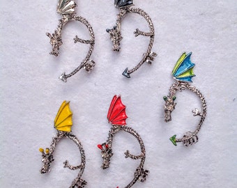 Handmade Painted Dragon ear Cuff - 1 piece - Left Ear