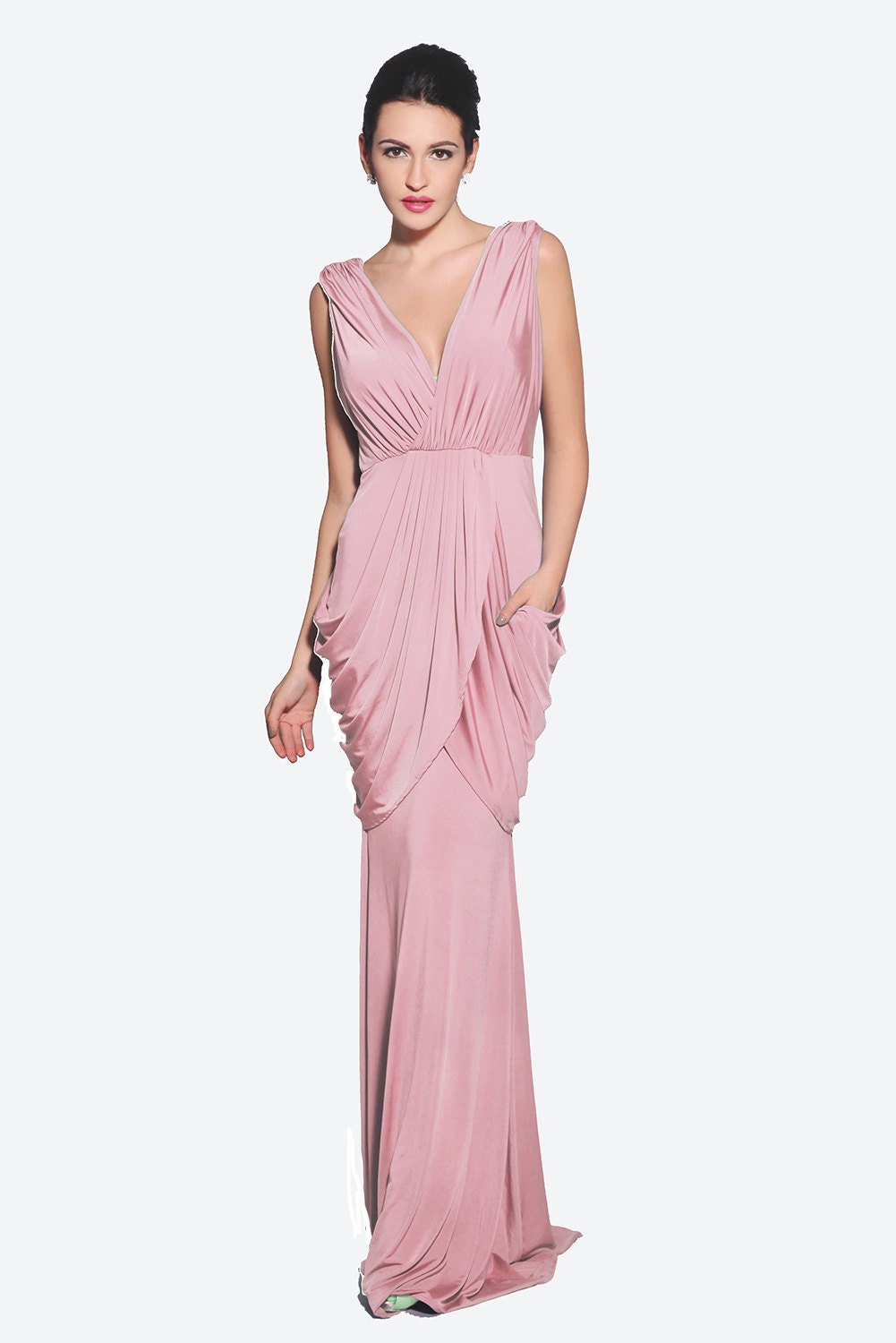 Made To Order Dress Crossfront Long Dress by BubblingBrides