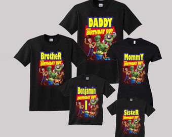 Toy story Birthday Shirt Custom personalized shirts for all family, Black