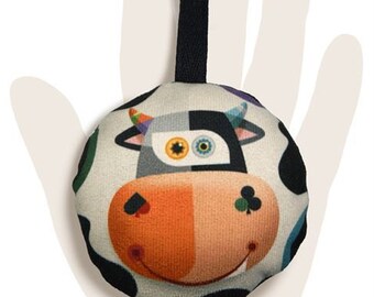 plush cow keychain