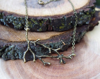 Twig Branch Necklace / Woodland Nature Inspired Jewelry Gift