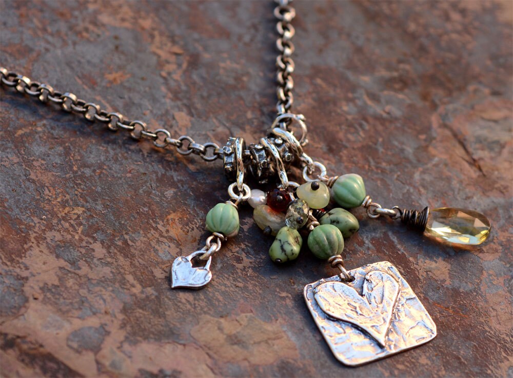 Talisman Artisan Necklace with Gemstones and Sterling Silver