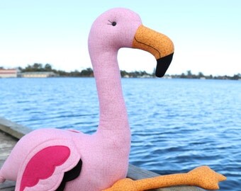 Blush: Flaming PDF pattern, flamingo toy, flamingo plush, flamingo large, flamingo softie, cute flamingo