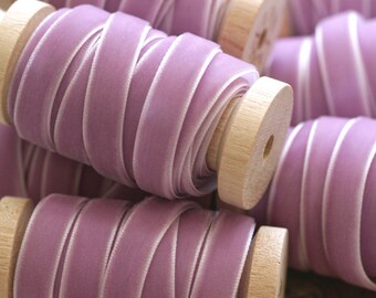 Lavender Velvet Ribbon, Purple Velvet Ribbon, 3/8" Velvet Ribbon, Velvet Ribbon Spool, 3 yards, Lilac Velvet Ribbon, Velvet Ribbon