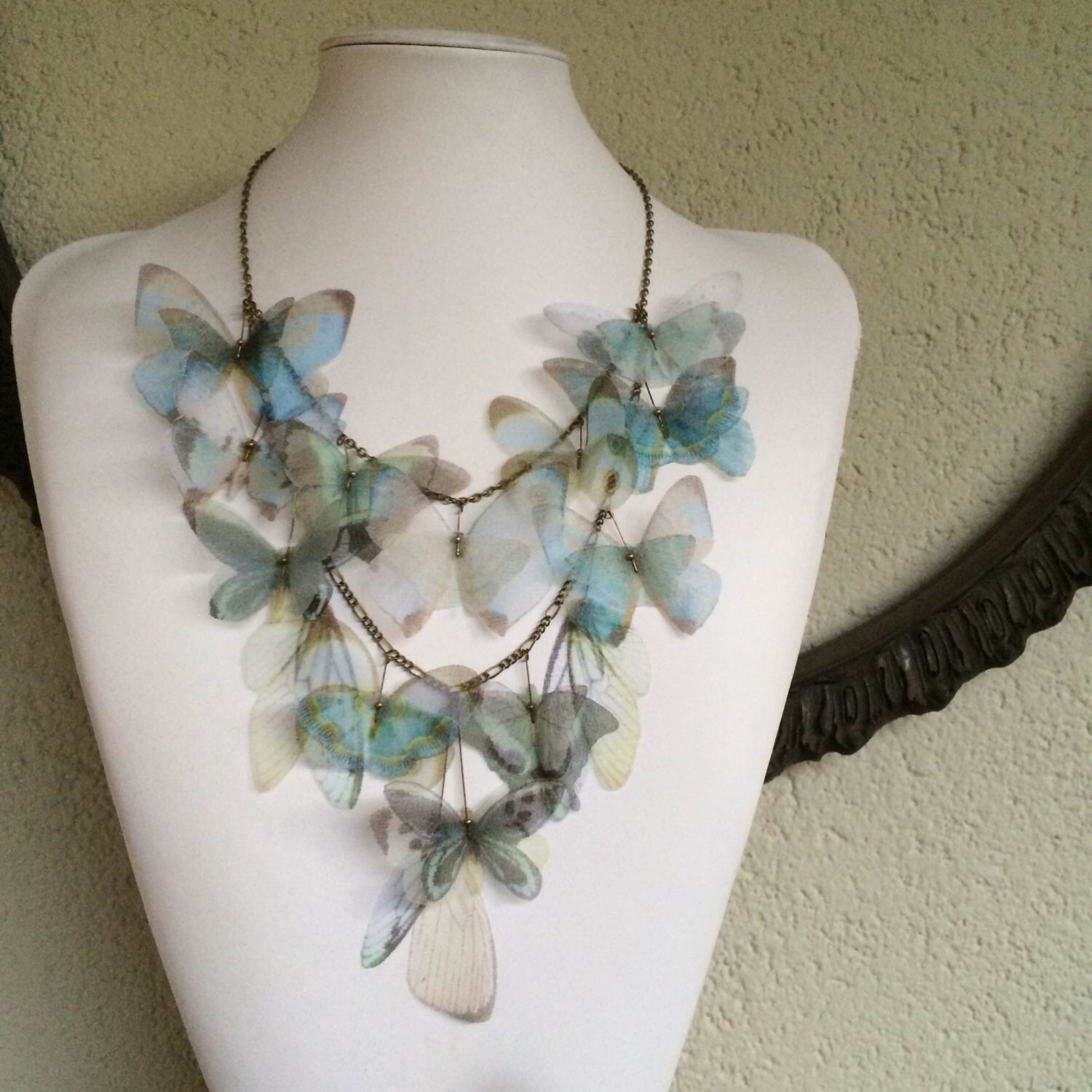 Pale Blue Handmade Light Blue Morpho Butterflies Moth and