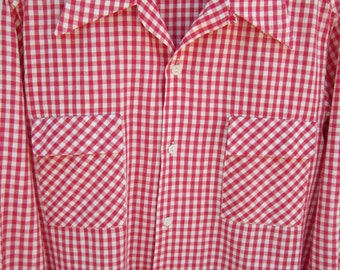 Red gingham shirt | Etsy