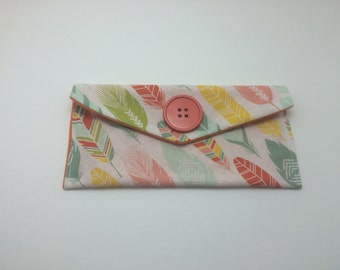 Colorful Bohemian Feathers Pouch/Wallet - Custom