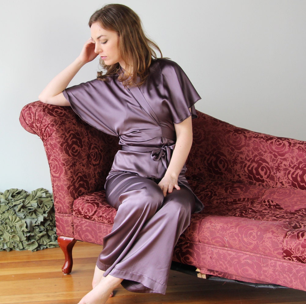 silk bed jacket ALICE silk charmeuse with spandex bridal