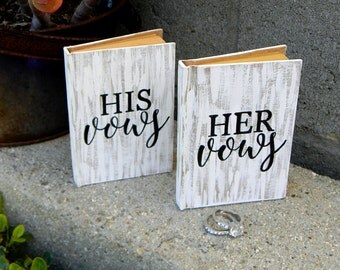 Wedding Vow Books Set of 2 Personalized His Vows Her Vows Small Notebooks Modern Wedding Vows Shabby Chic Wedding Vintage Woodland Wedding