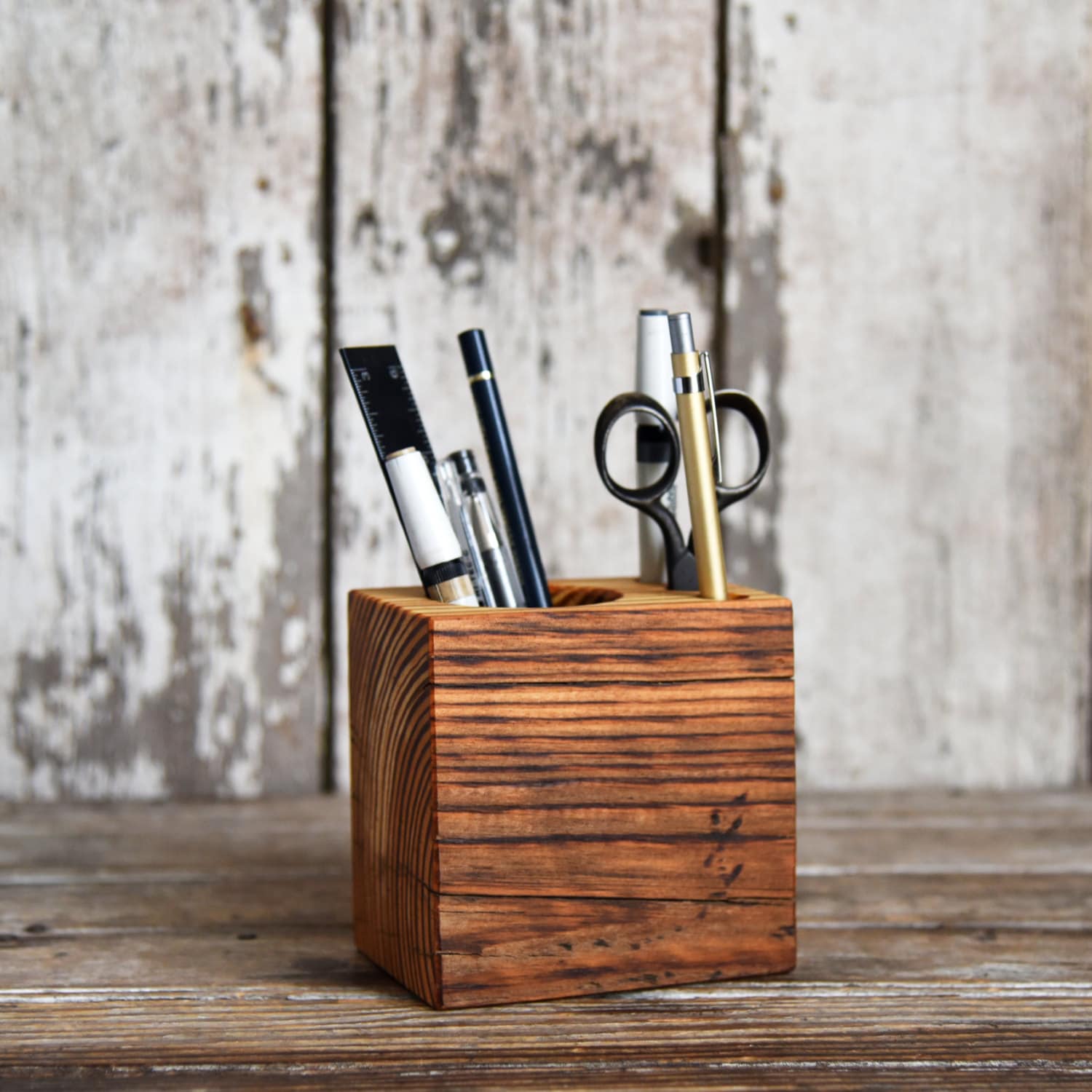 Wood Gift Man Wood Desk Caddy Small Desk Organizer Desk