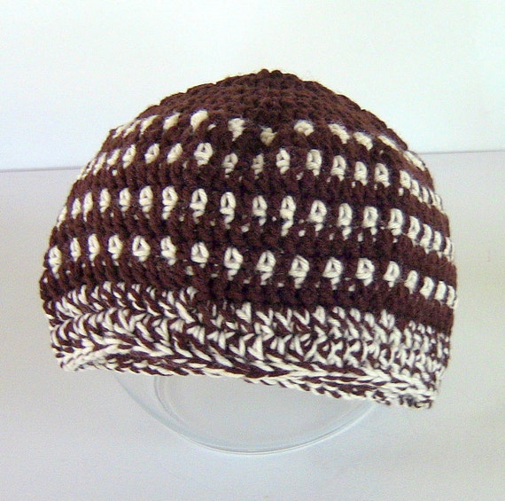 brown and cream beanie