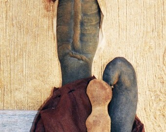 Black Primitive Doll with Poppet
