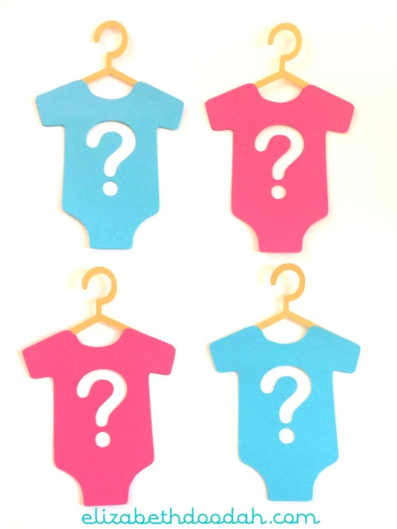 8 Onesie Hanger Decorations for Baby Gender Reveal Party