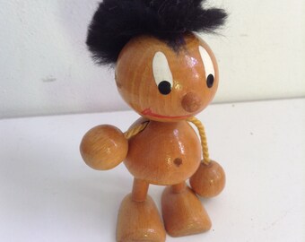 Wood Hans Bolling style Doll Toy Figure. 1960's Vintage Modernist. Mod, Mid century, Danish Modern, Eames, Bojesen era.