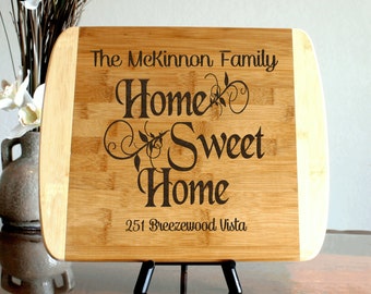 Custom Cutting board Home sweet home Personalized New Home Gift Housewarming Gift Chopping Block Closing Gift