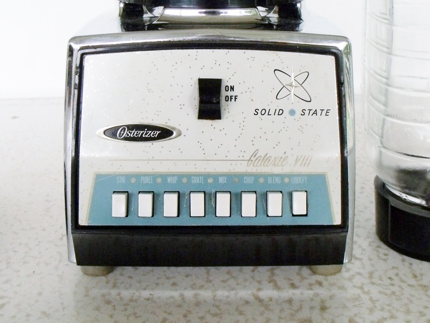 Vintage Blender Atomic Osterizer Galaxy VIII Solid State Glass