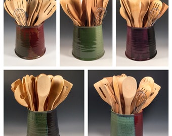 Made to Order Kitchen Utensil Holder - Wine Chiller - Pottery Jar - Choose your Color -Ceramics -Pottery - Stoneware
