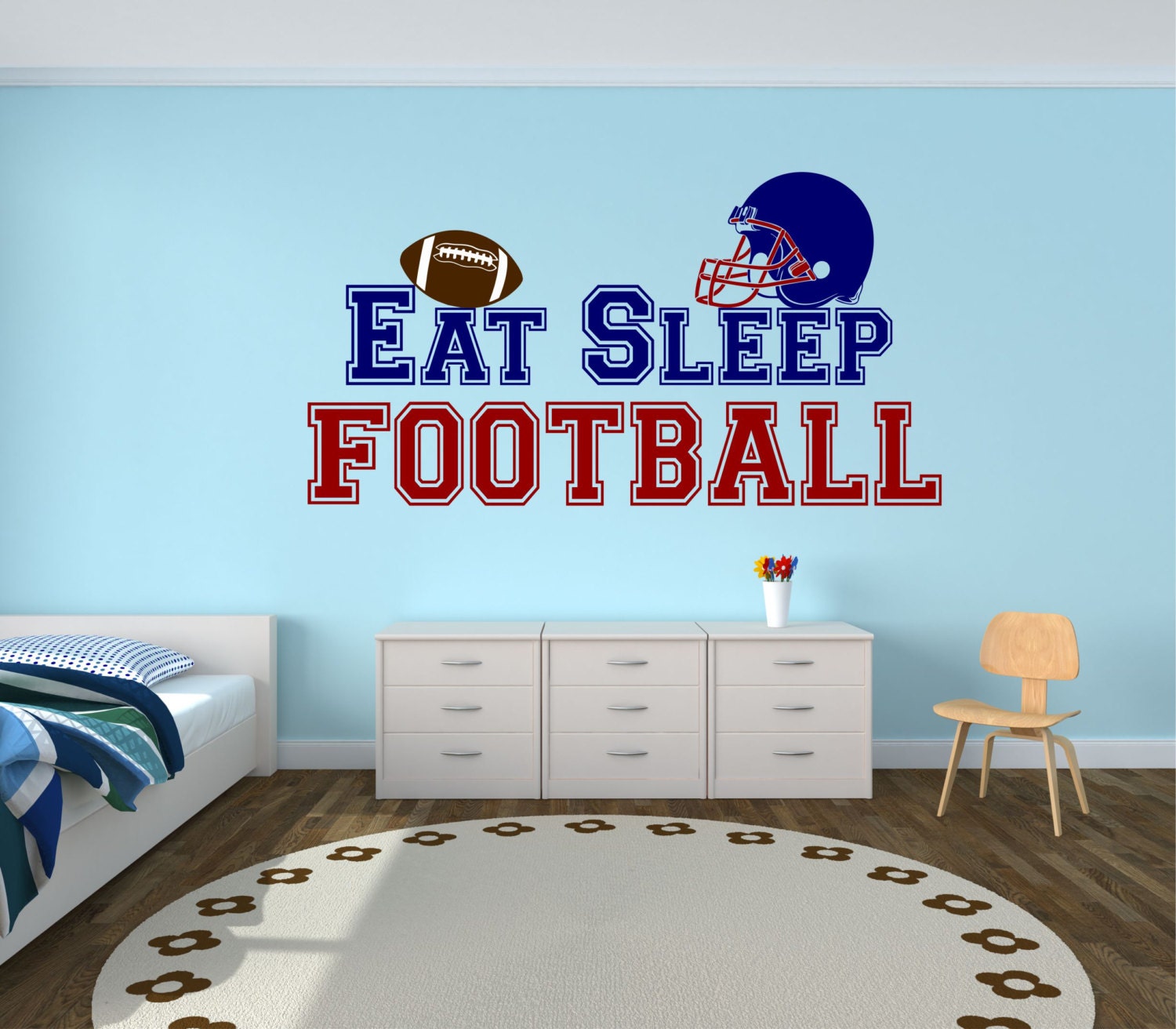 Football Wall Decal Eat Sleep Football Football Wall Decor