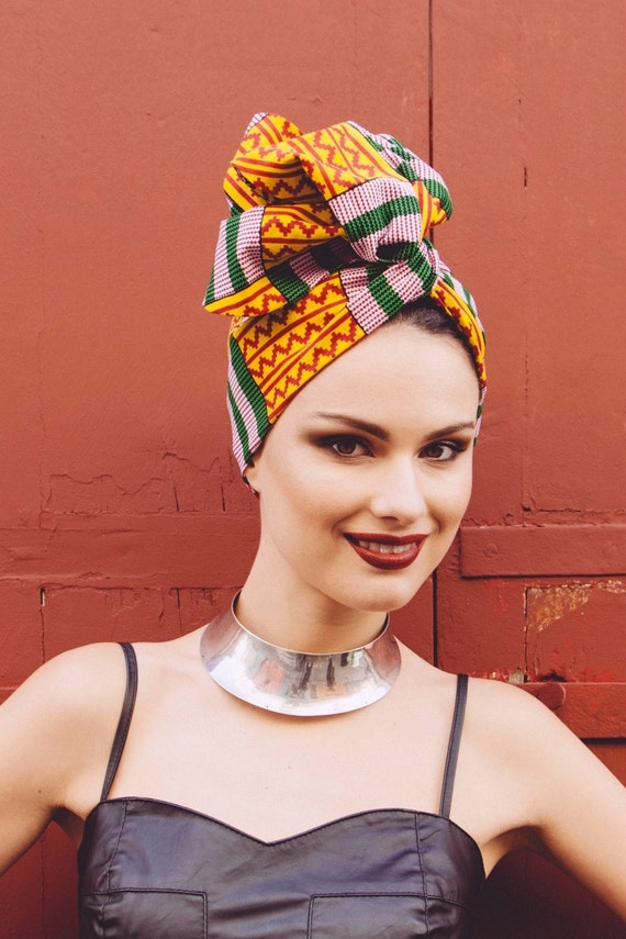Pre sewn // wire turban // african prints / head wrap