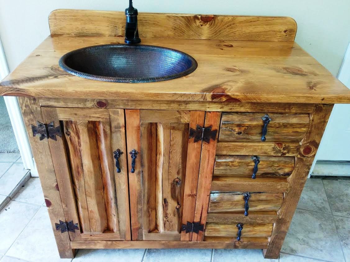 rustic bathroom sink cabinets for sale