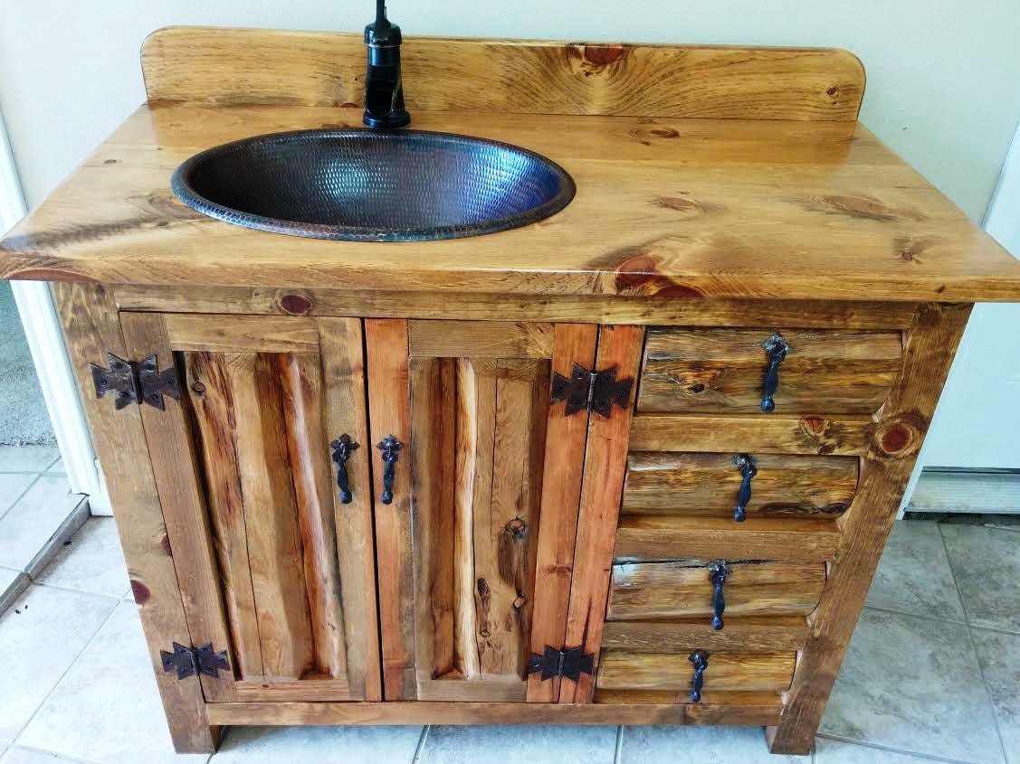 Rustic Copper Bathroom Vanity