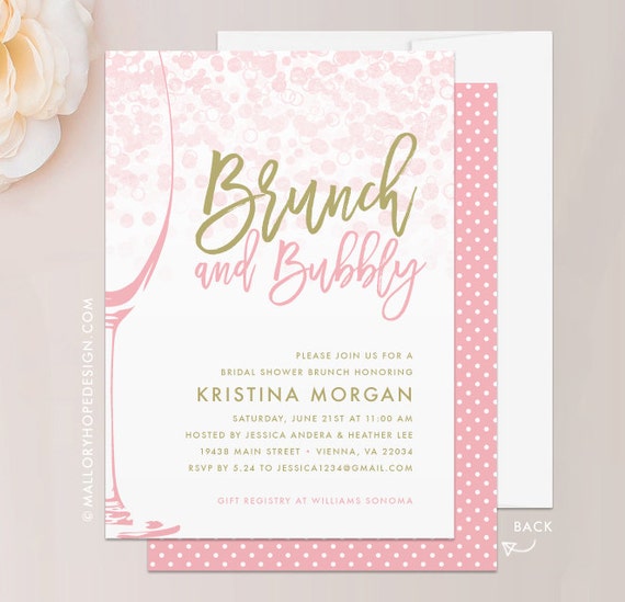 Brunch And Bubbly Shower Invitations 8