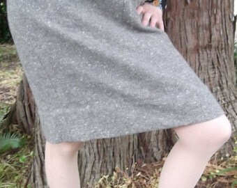 VINTAGE PENCIL SKIRT 1950's Grey Wool Size Small