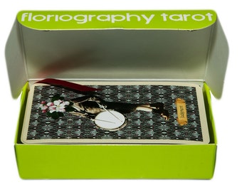 Floriography Tarot Deck, 78 cards plus Box: handmade with magnetic snap closures for safekeeping
