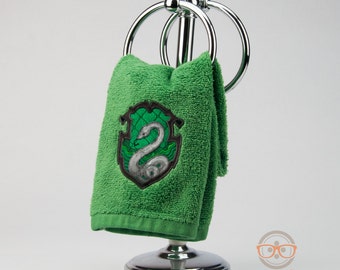 Harry Potter "Slytherin" Hogwarts House Crest Inspired - Embroidered Hand Towel