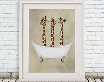 Giraffe Print, Holiday Gift, Christmas Print, Coco de Paris
