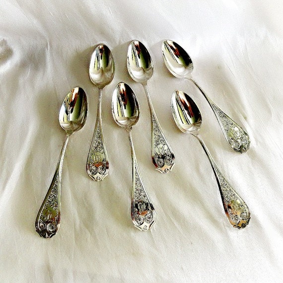 Silver Spoon Set Coin Silver Spoons Six American Coin Silver