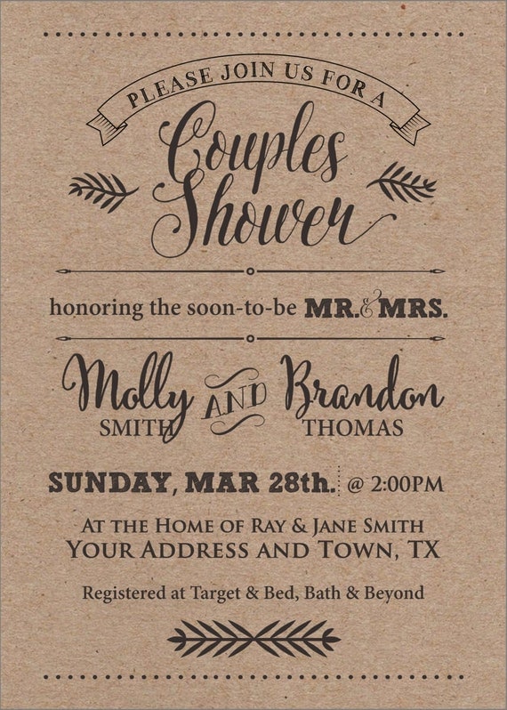 Rustic Couples Shower Invitations 4