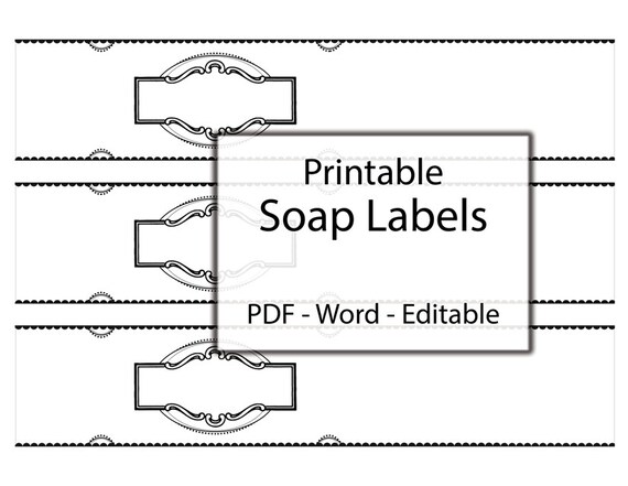 soap labels printable editable label blank band grayscale