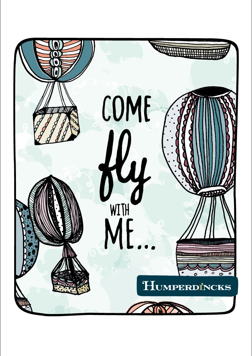 Hot Air Balloon Art Print Balloon Poster Flying Wall