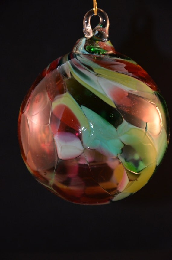 Hand Blown Glass Ornament by HelwigArtGlass on Etsy