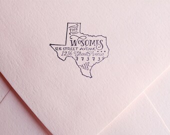 Custom State Return Address Stamp - State Stamp - Personalized Gift - All States Available