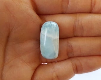 Blue Caribbean Larimar Cabochon, Larimar CAB, Designer Cabochon, Genuine Caribbean Larimar Gemstone, Jewelry Supplies, Blue Cabochon